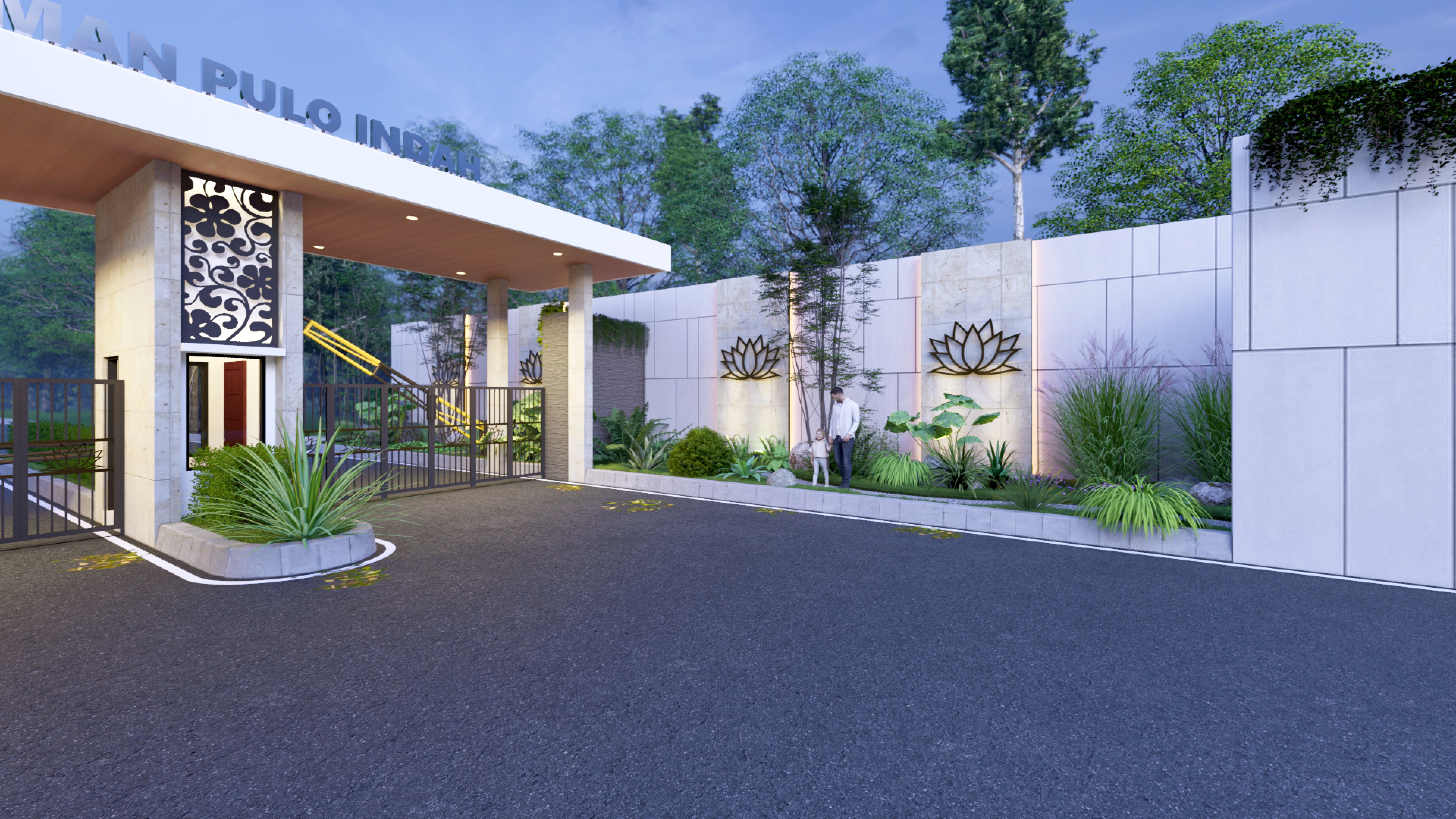 Desain gerbang perumahan modern